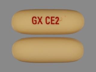 Avodart capsules are yellow with a red "GX CE2"